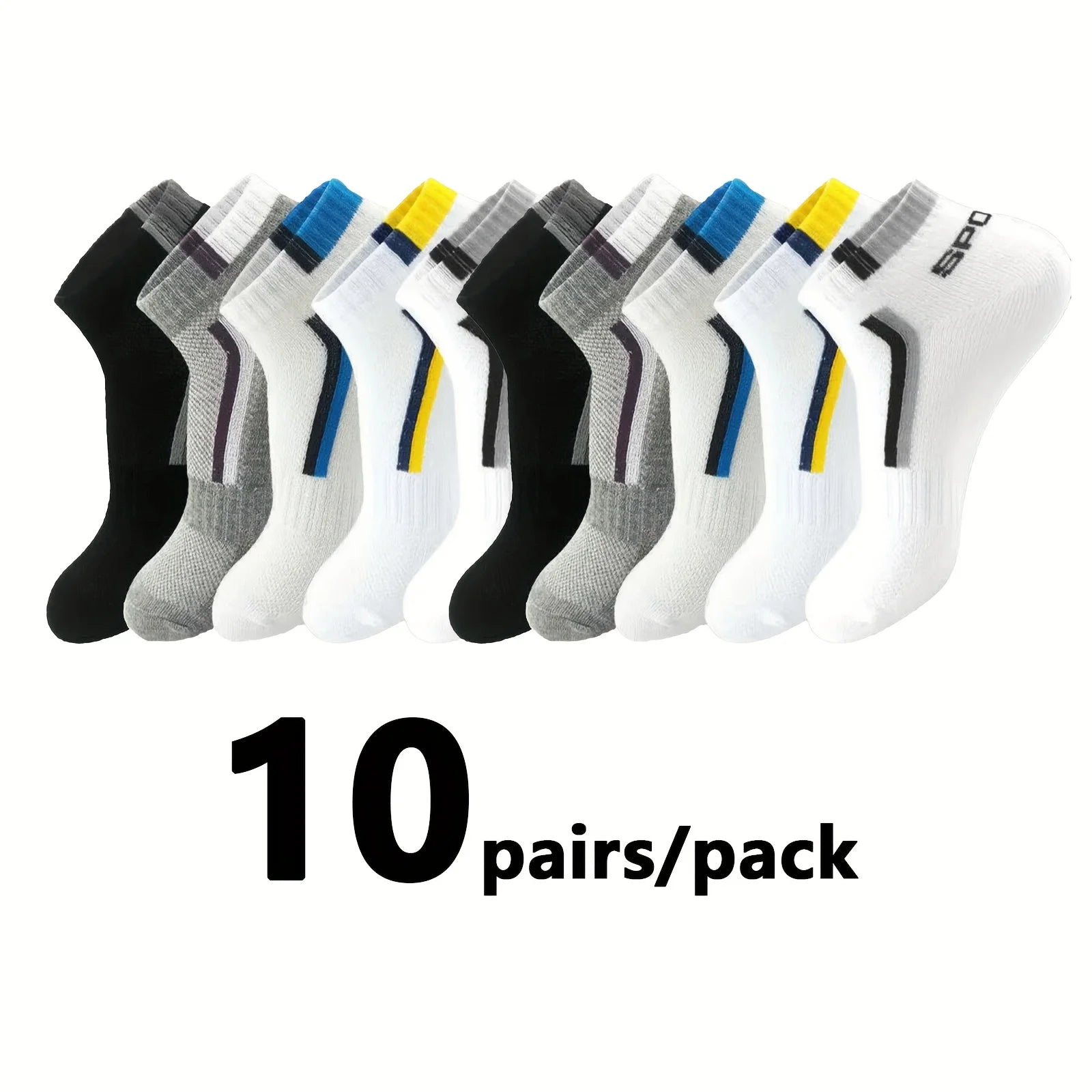 30Pairs Men Socks Mesh Breathable Short Casual Socks Color-block Sports Sock Sports Socks Absorb Sweat Ankle