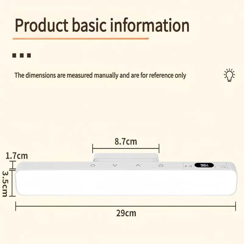 Touch Table Lamp Magnetic Desk Lamp Bulit-in 2500mAh Battery for Reading Cabinet Mirror Bedside Rechargeable Night Lights
