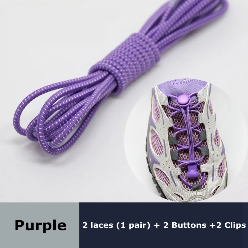 1pair Lazy Laces Sneaker ShoeLaces Elastic Shoe Laces  Shoe accessories lacets Shoestrings Running/Jogging/Triathlone