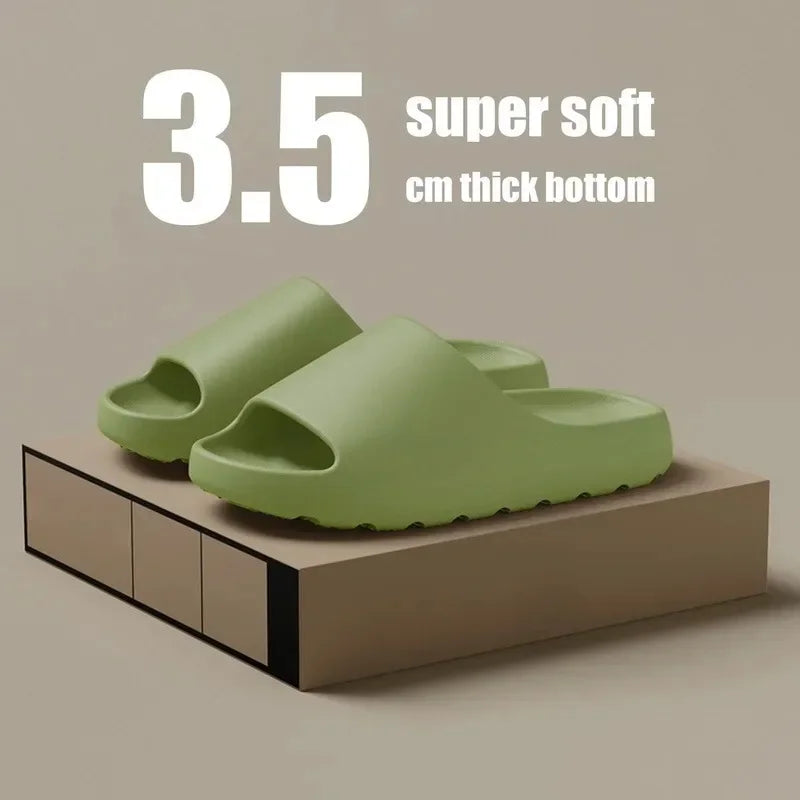 Men's Slippers EVA Soft Thick Soled Summer Fashion Slippers & Women's Yeezys Slides Beach Sandals
