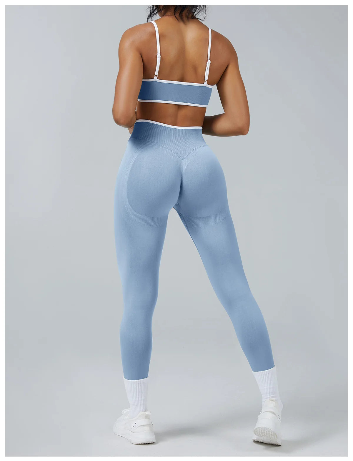 Women's Color Block Yoga Set Sports Bra & High Waisted Shorts Butt Lifting Tummy Control Workout Gym Fitness Running Activewear