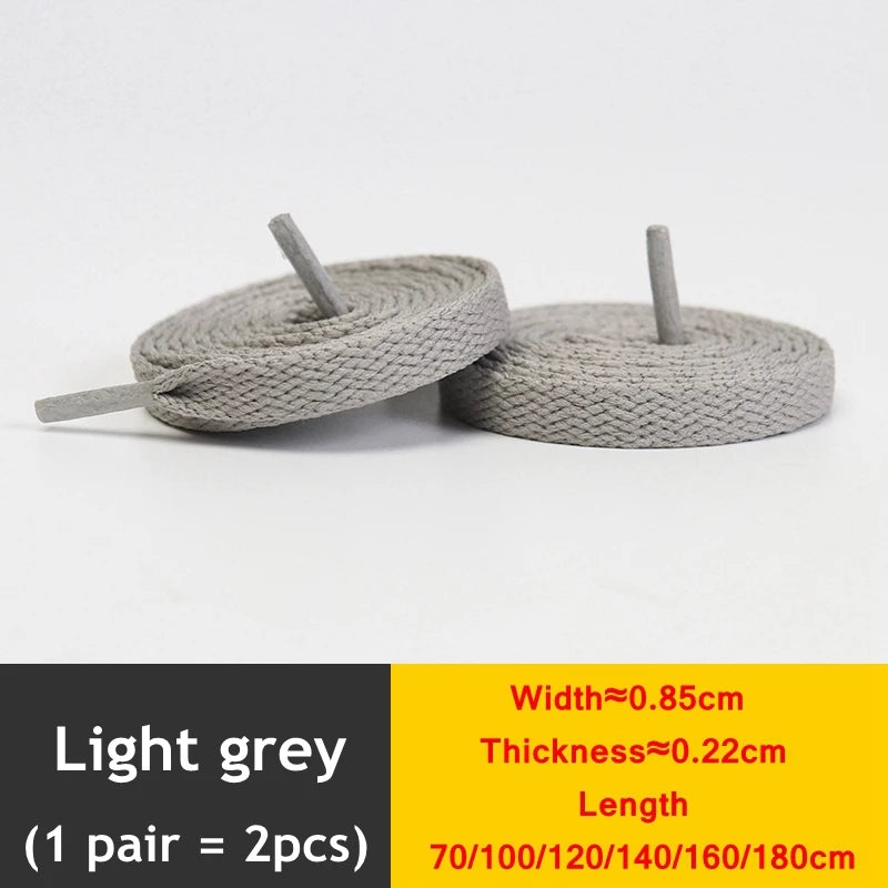 1Pair Flat Shoelaces Classic Quality Rope Laces Solid Casual Sneakers Shoelace Shoe Accessories 100/120/140/160/180CM