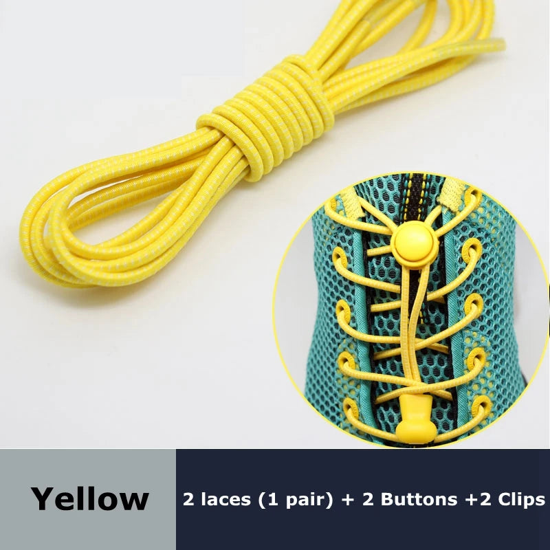 1pair Lazy Laces Sneaker ShoeLaces Elastic Shoe Laces  Shoe accessories lacets Shoestrings Running/Jogging/Triathlone