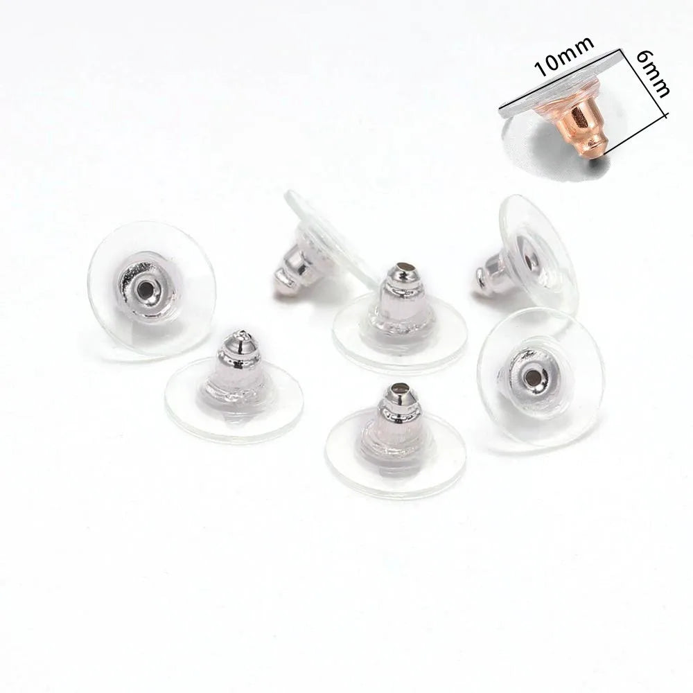 200-2000pcs Soft Silicone Rubber Earring Back Stoppers for Stud Earrings DIY Earring Findings Accessories Bullet Tube Ear Plugs