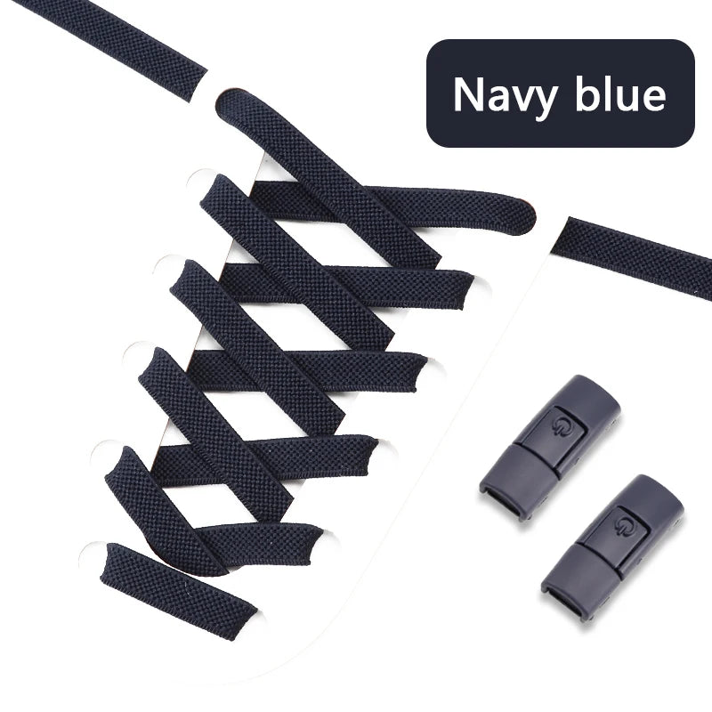 Colorful Press Lock No Tie Shoelace Elastic Shoelaces for Sneakers Sport Tieless Elastic Shoe Laces One Size Fit All Adult Kids
