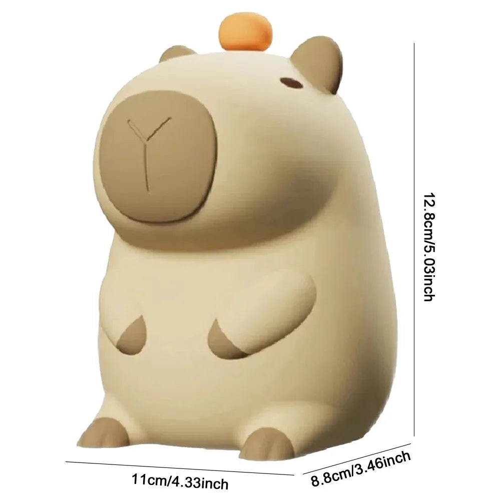Capybara Night Light - Rechargeable Silicone Touch Dimming Lamp for Nursery, Kids Room & Bedside