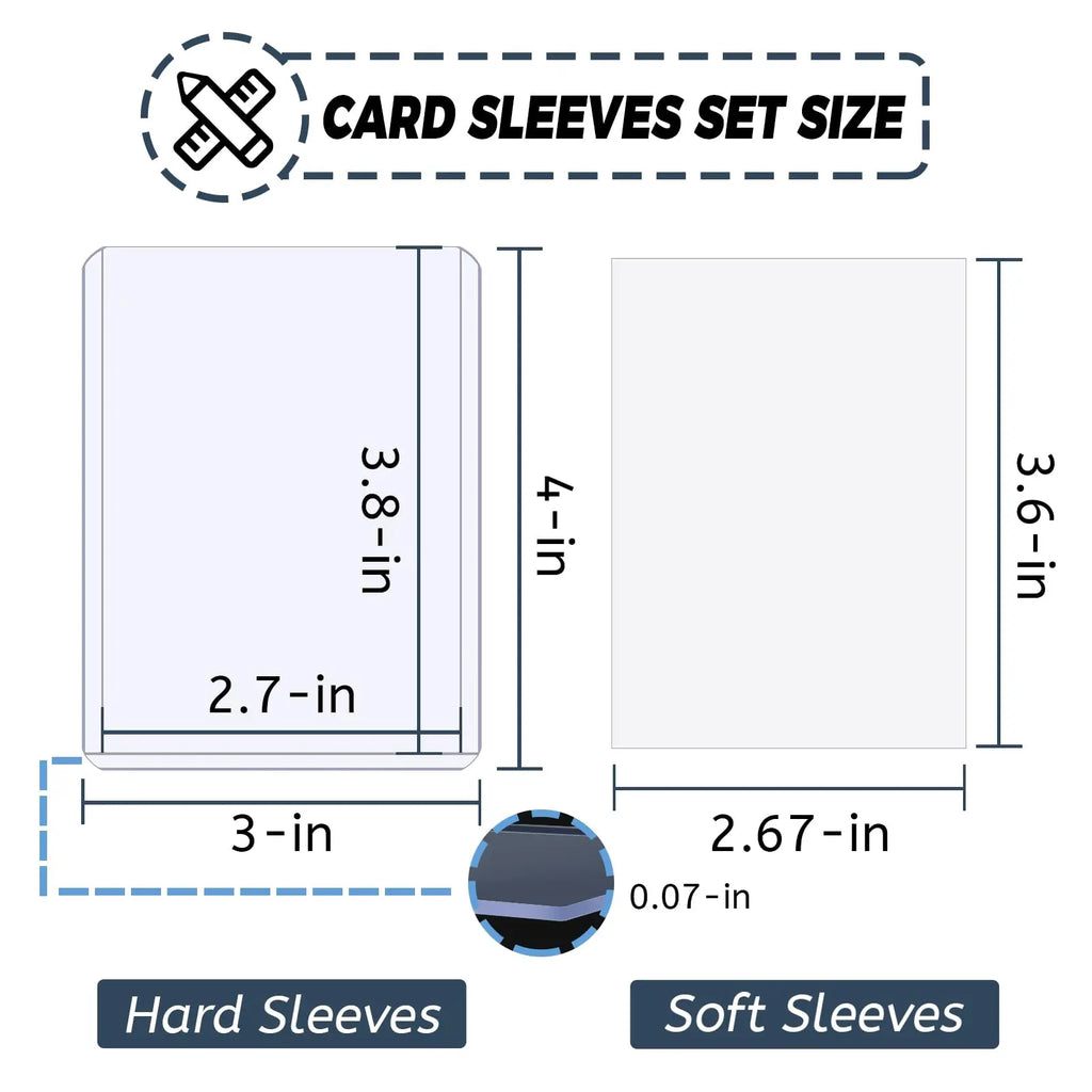600pcs Hard Card Sleeves And Soft Card Holder Covered With Protective Filmclear Trading Protectors For Pokmone Football Gamecard