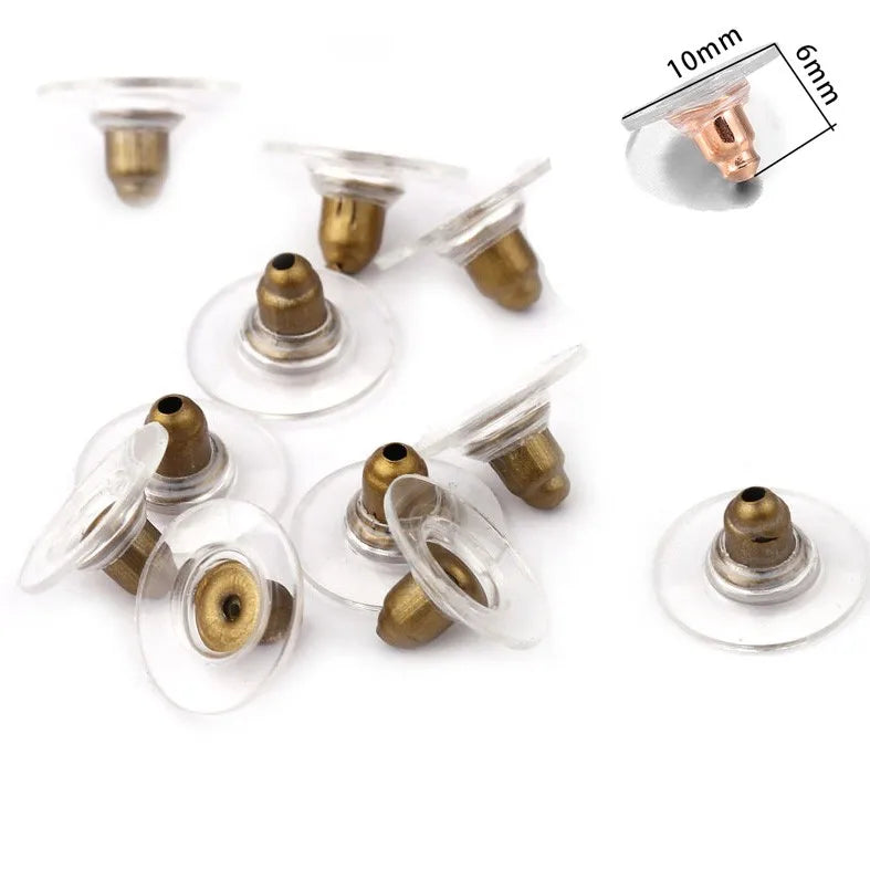 200-2000pcs Soft Silicone Rubber Earring Back Stoppers for Stud Earrings DIY Earring Findings Accessories Bullet Tube Ear Plugs