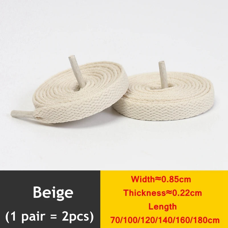 1Pair Flat Shoelaces Classic Quality Rope Laces Solid Casual Sneakers Shoelace Shoe Accessories 100/120/140/160/180CM