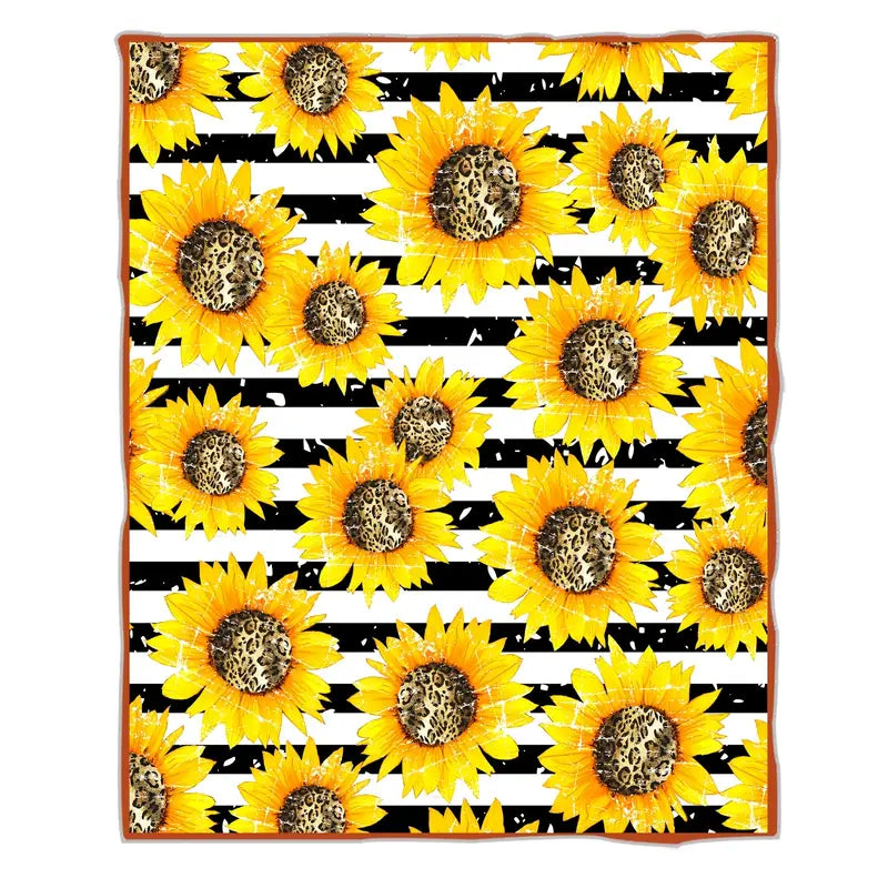 Sunflower Stripe Flannel Throw
