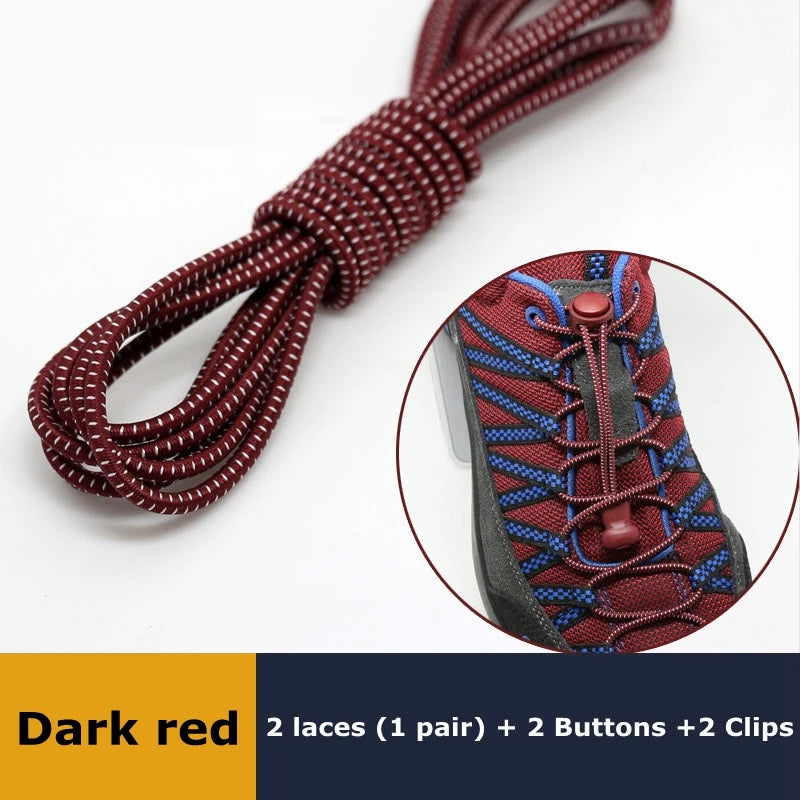 1pair Lazy Laces Sneaker ShoeLaces Elastic Shoe Laces  Shoe accessories lacets Shoestrings Running/Jogging/Triathlone