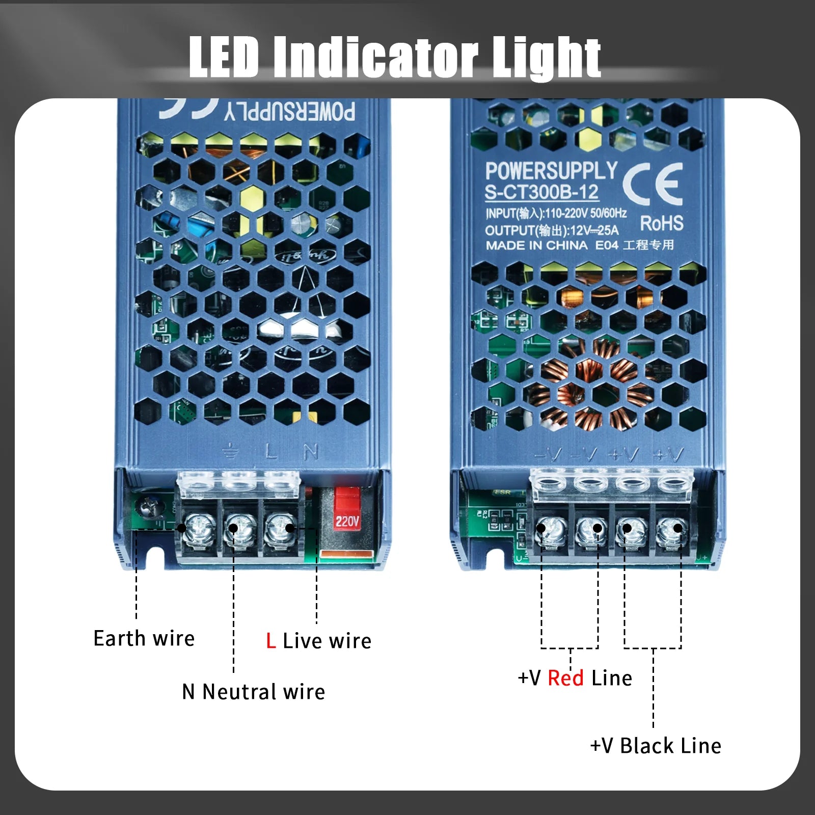 DC 12V 24V Switching Power Supply AC175-250V Mute Lighting Transformers 60W 100W 200W 300W 400W LED Light Driver Power Adapter