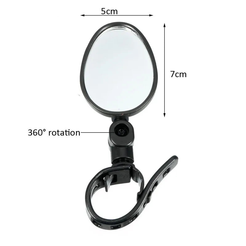 Bicycle Rearview Mirror 360°Rotatable Wide Angle 1pcs Handlebar Back Mirror Child Adult Safe For Bicycle Cycling Scooter Small S