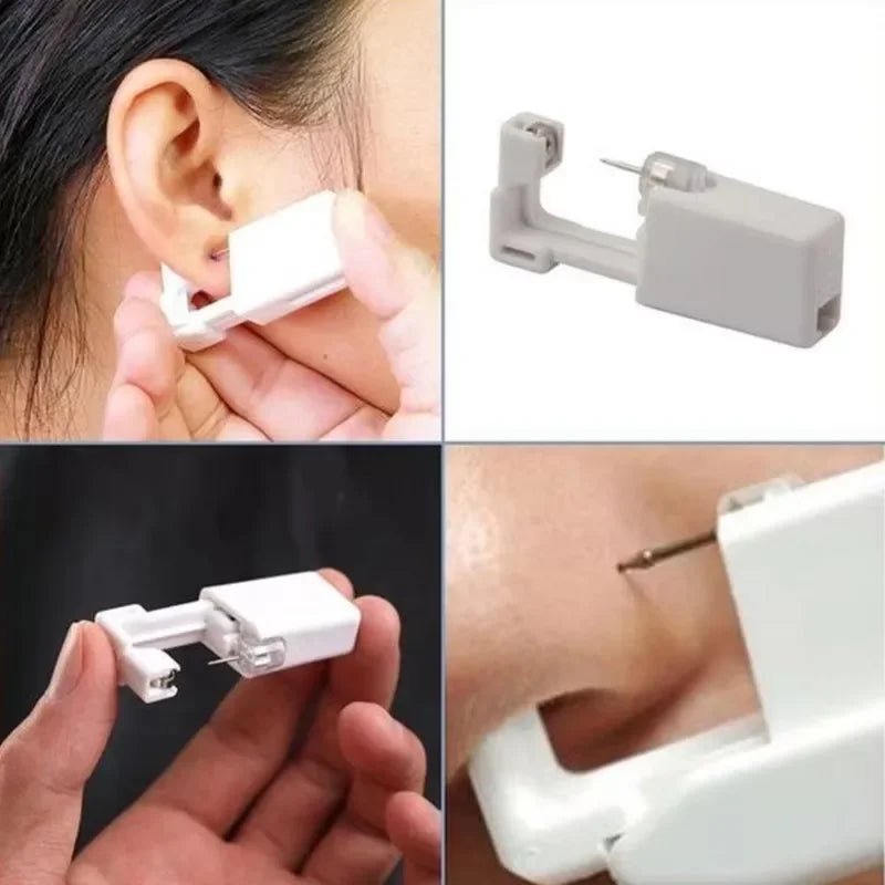 Safety Ear Piercing Gun Kit Women Men Disposable White Plastic Sterile Ear Piercing Device Fashion Simple Jewelry Piercing 2030