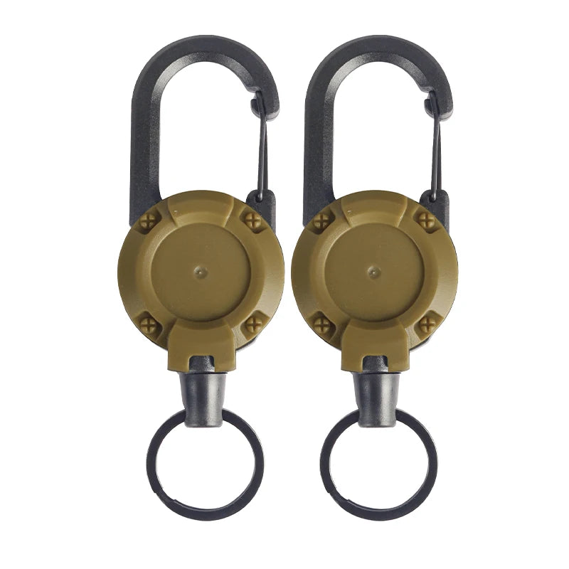 1-20PCS Outdoor Retractable Key Chain Mountaineering Buckle Key Chain Anti-loss Anti-theft High Rebound Metal Easy To Pull
