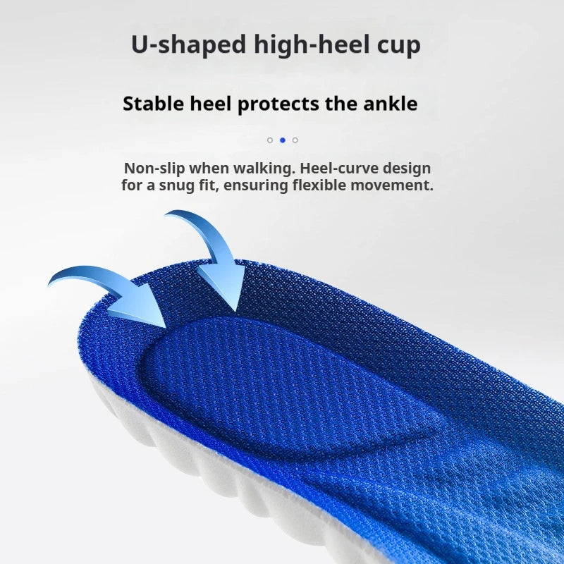 Unisex Arch Support Insoles Cushioned Sports Insoles Breathable Moisture-Wicking Insole 1Pair