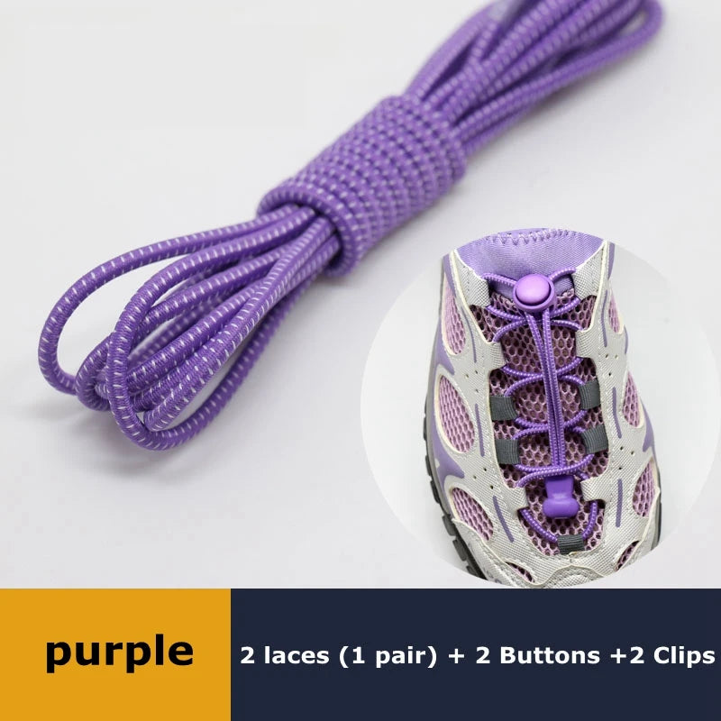 1pair Lazy Laces Sneaker ShoeLaces Elastic Shoe Laces  Shoe accessories lacets Shoestrings Running/Jogging/Triathlone