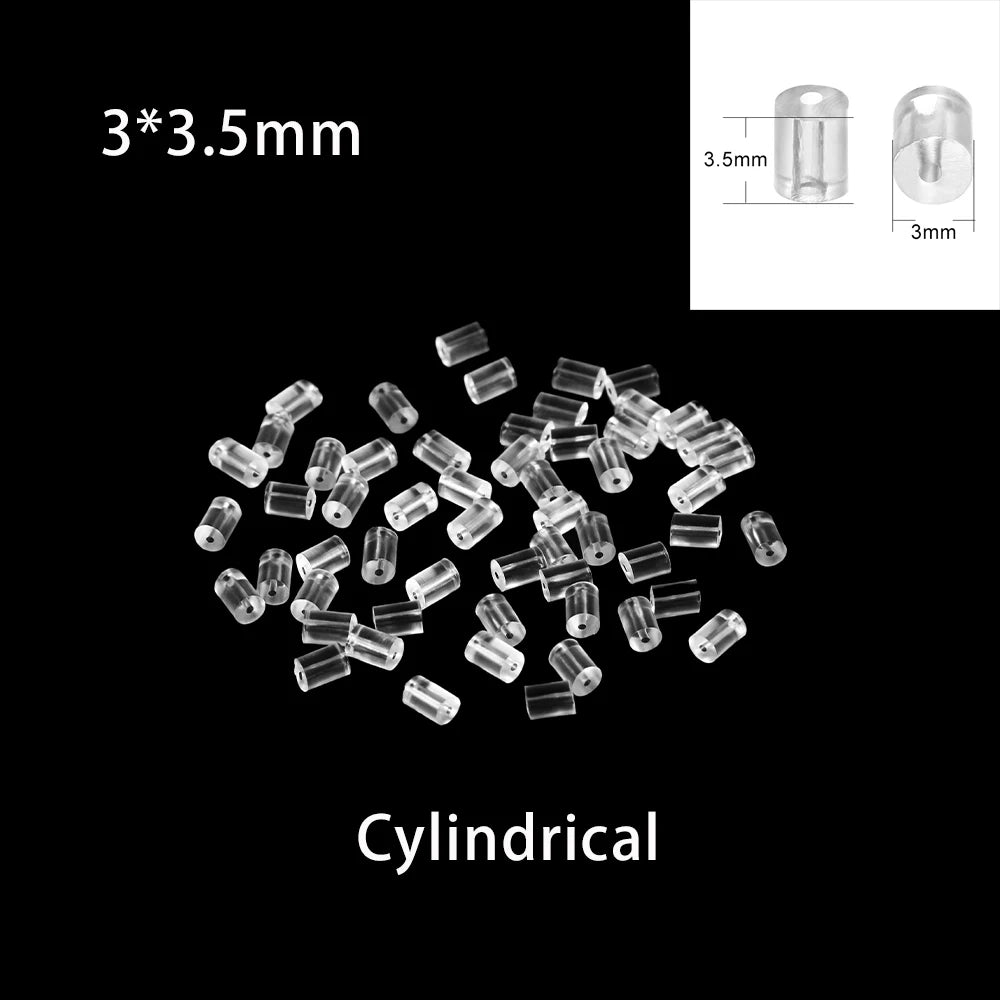 200-2000pcs Soft Silicone Rubber Earring Back Stoppers for Stud Earrings DIY Earring Findings Accessories Bullet Tube Ear Plugs