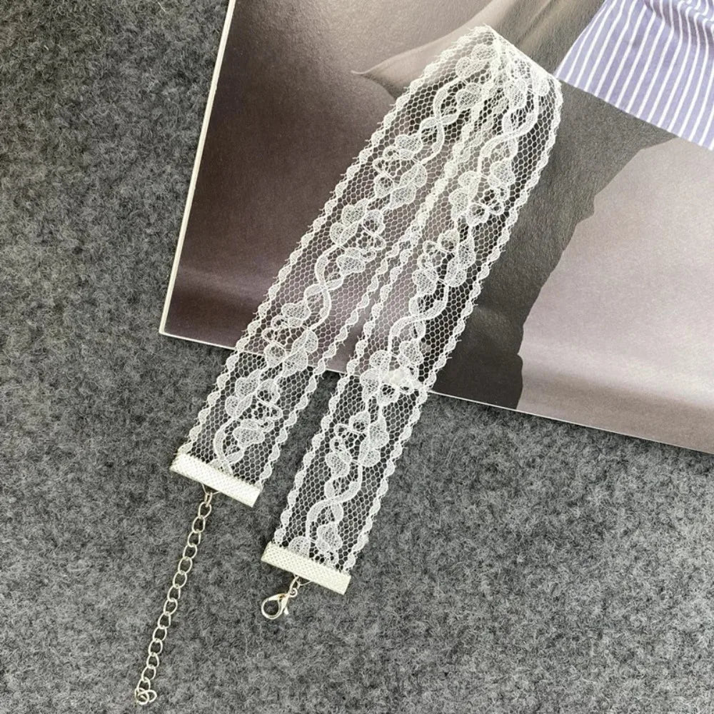 2025 New Black Sexy Lace Flower Necklace for Women Harajuku Gothic Short Choker Collar Necklace Party Female Neck Accessories ﻿