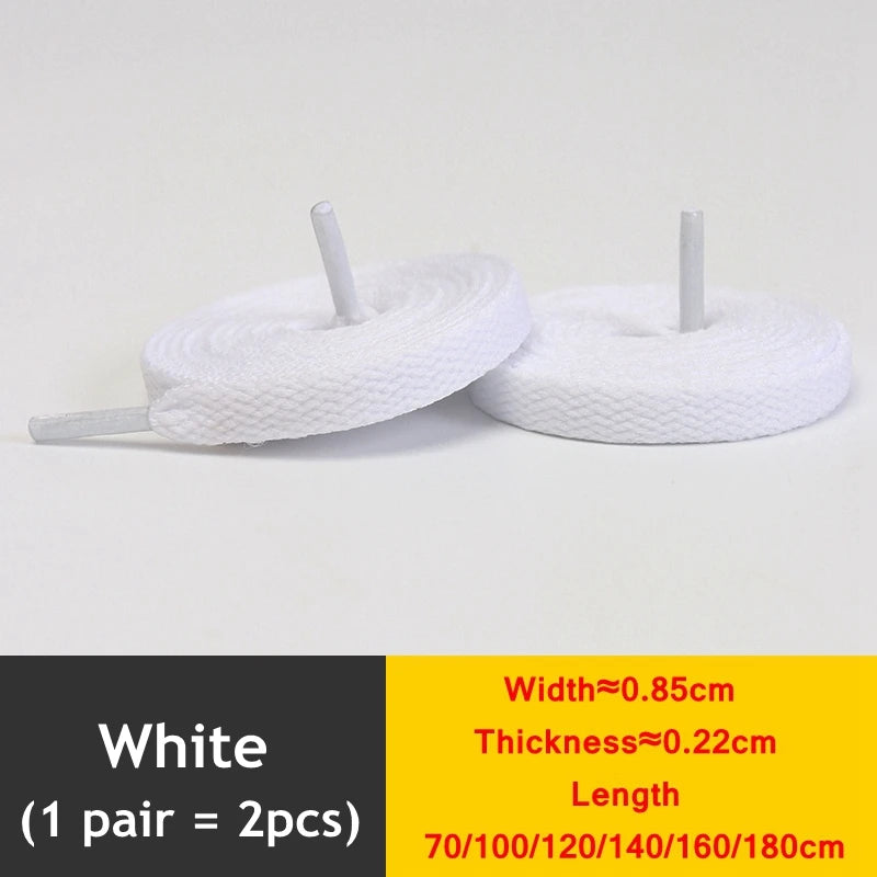 1Pair Flat Shoelaces Classic Quality Rope Laces Solid Casual Sneakers Shoelace Shoe Accessories 100/120/140/160/180CM