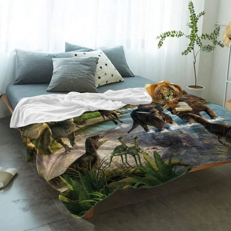Dino Delight Flannel Blanket