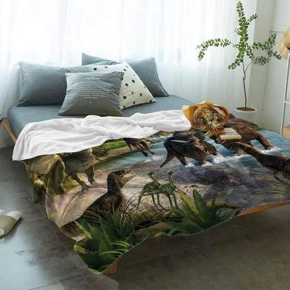 Dino Delight Flannel Blanket