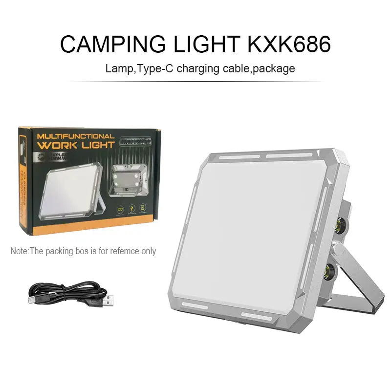 LED Camping Tent Light 30H Long Endurance Strong Magnetic Mountable Bracket 3 Color Modes Red Warning USB C Fast Charge