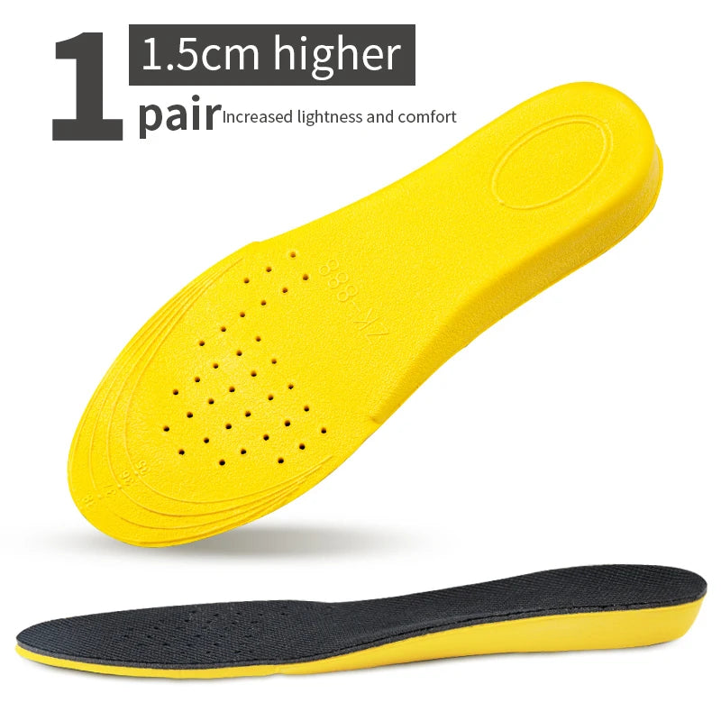 2Pcs/4Pcs New Comfortable Shock-absorbing Insole 1.5-3.5cm Height-increasing Insole Men Women Breathable Sports Insoles