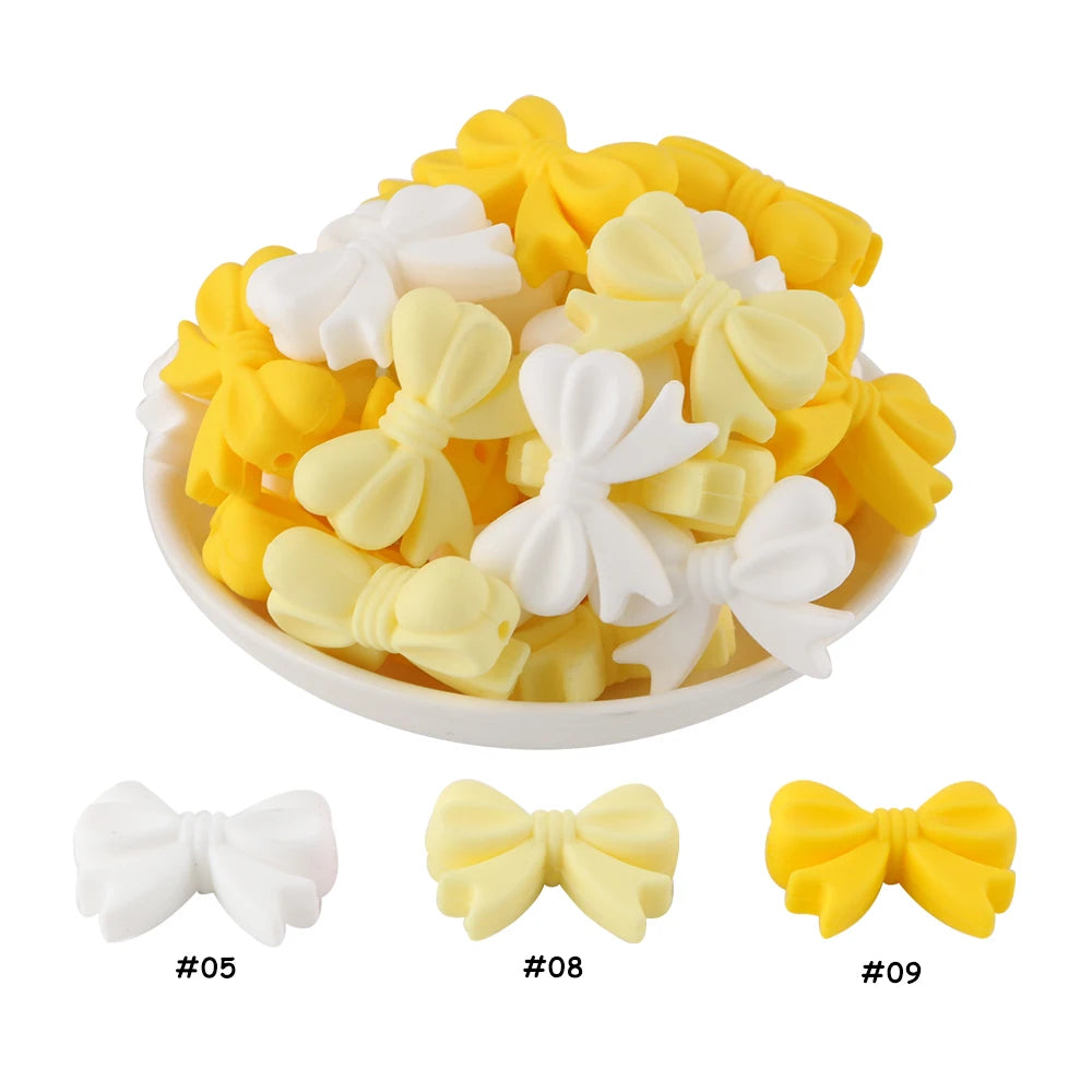 Kivoct 10pcs Crown Bowknot Silicon Beads Bow Tie Beads For Jewelry Making DIY DIY Necklace Necklace KeyChain Accessories