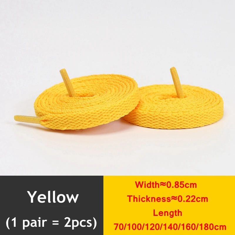 1Pair Flat Shoelaces Classic Quality Rope Laces Solid Casual Sneakers Shoelace Shoe Accessories 100/120/140/160/180CM
