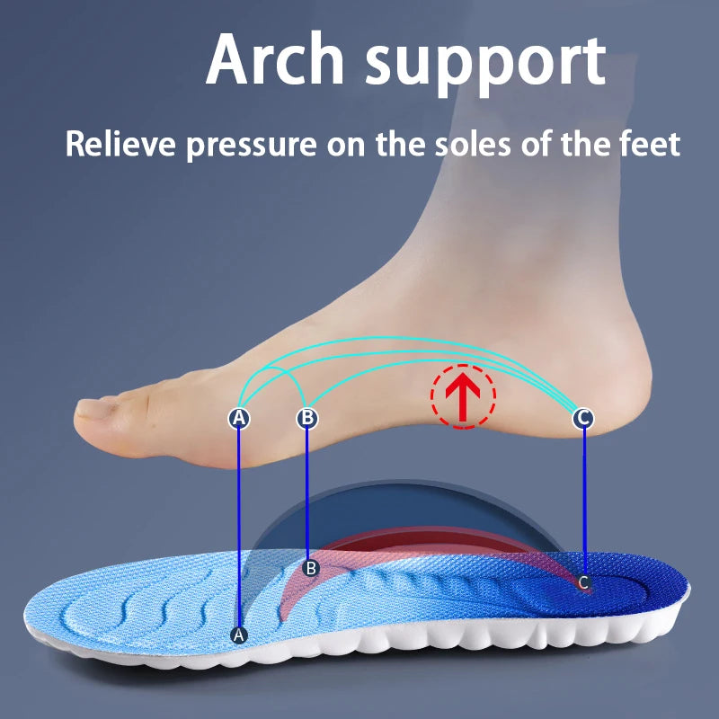 Unisex Arch Support Insoles Cushioned Sports Insoles Breathable Moisture-Wicking Insole 1Pair