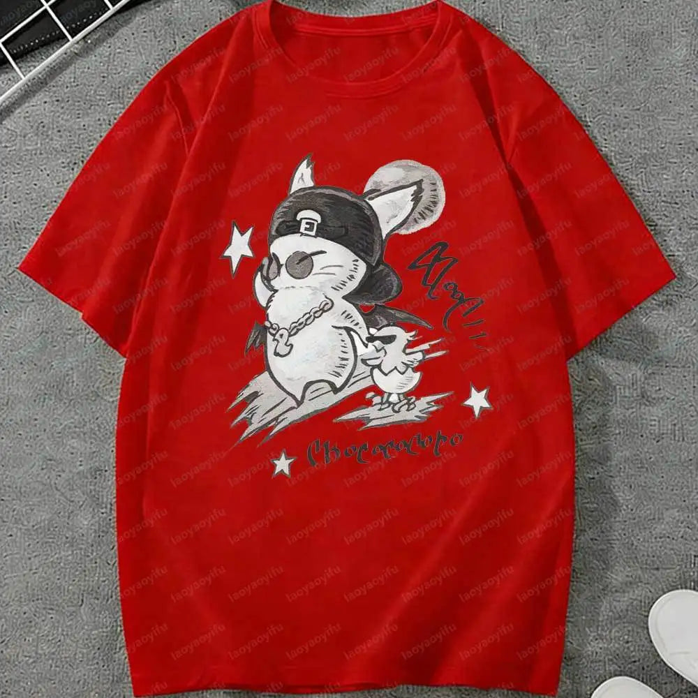FFXIV Moogle Neotunic Fantasy 14 Shirt Graphic T Shirts Y2k Top Oversized T Shirt Funny Outdoors High Quality Cotton Short-sleev