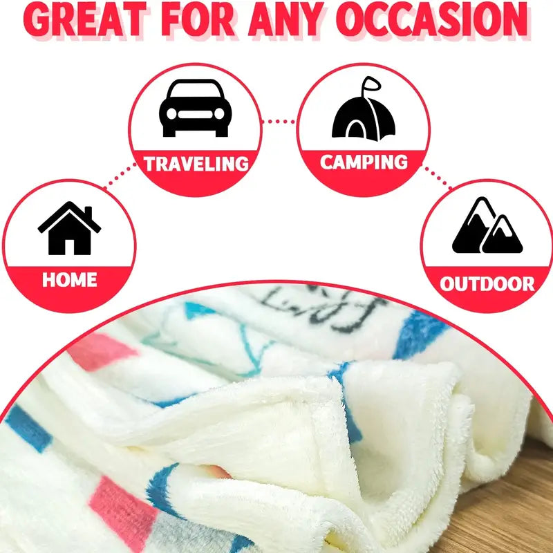 Cozy Son's Letter Fleece Blanket