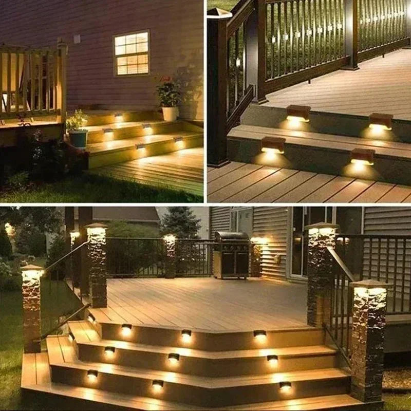 Solar LED Lights Outdoor Garden Light Deck Lamp Solar Stairs Light Waterproof Solar Step Lamp Patio Garden Decor Gardening
