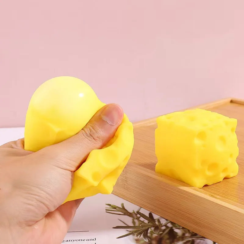 Squishy Square Cheese Squeeze Toys Slow Rebound Push Stress Relief Sensory Toy Soft Butter Cheese Fidget Toy Christmas Present
