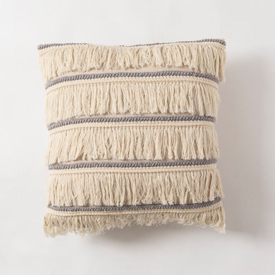 Nordic Cotton-Linen Tassel Pillowcase