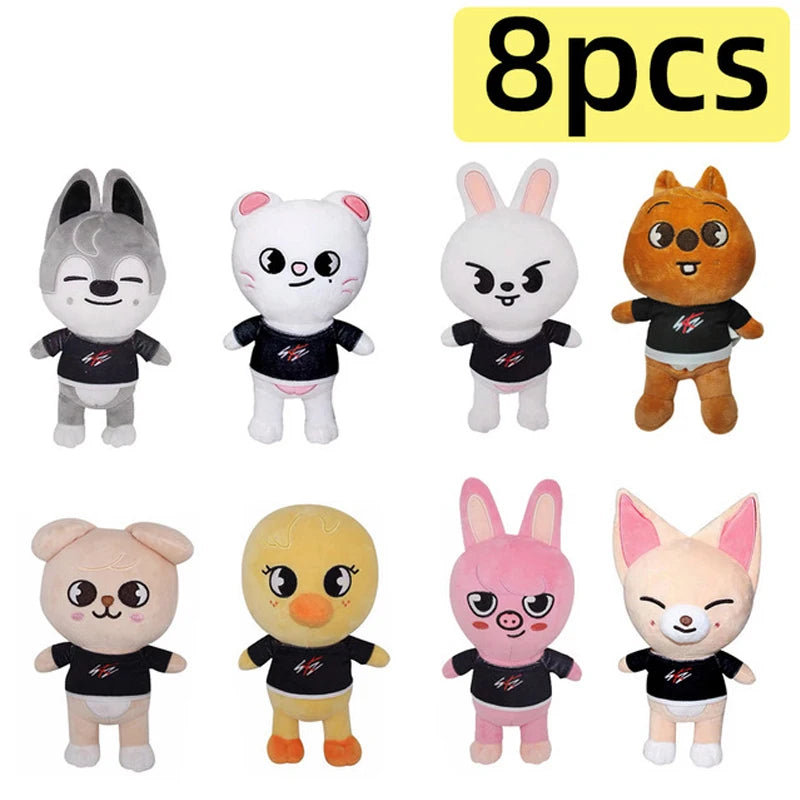 Skzoo Plush Kpop Toy Stray Kids Cartoon Stuffed Animal Plush Doll Kawaii Companion for Men Women Adult Fans Leeknow Hyunjin Gift