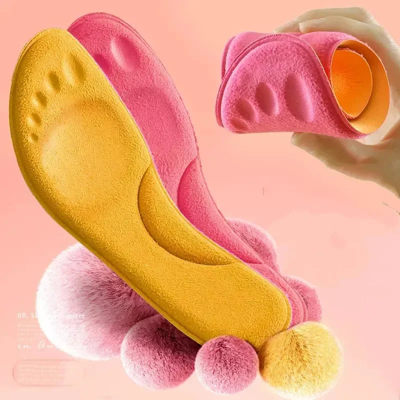 4D Massage Warm pile Shoes Insoles Super Soft Latex Sports Insole for Feet Running Basket Shoe Sole Arch Support Orthopedic