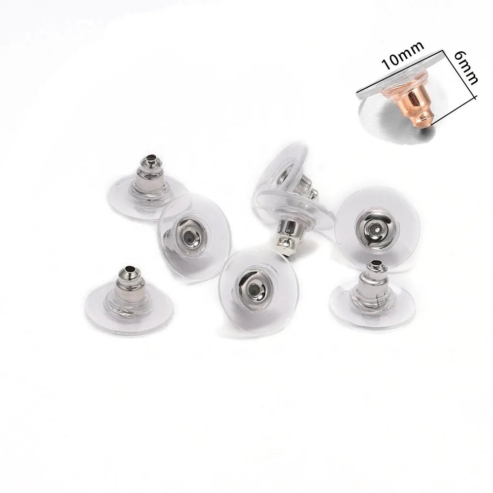 200-2000pcs Soft Silicone Rubber Earring Back Stoppers for Stud Earrings DIY Earring Findings Accessories Bullet Tube Ear Plugs