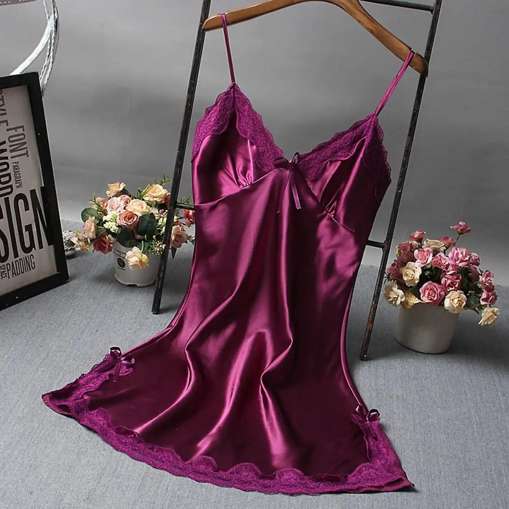 Sexy Lace Patchwork Camisola Lingerie Nighty Wedding Dress Sleep Wear Nightdress Clothes Women's Nightgowns Sexy Nightwear