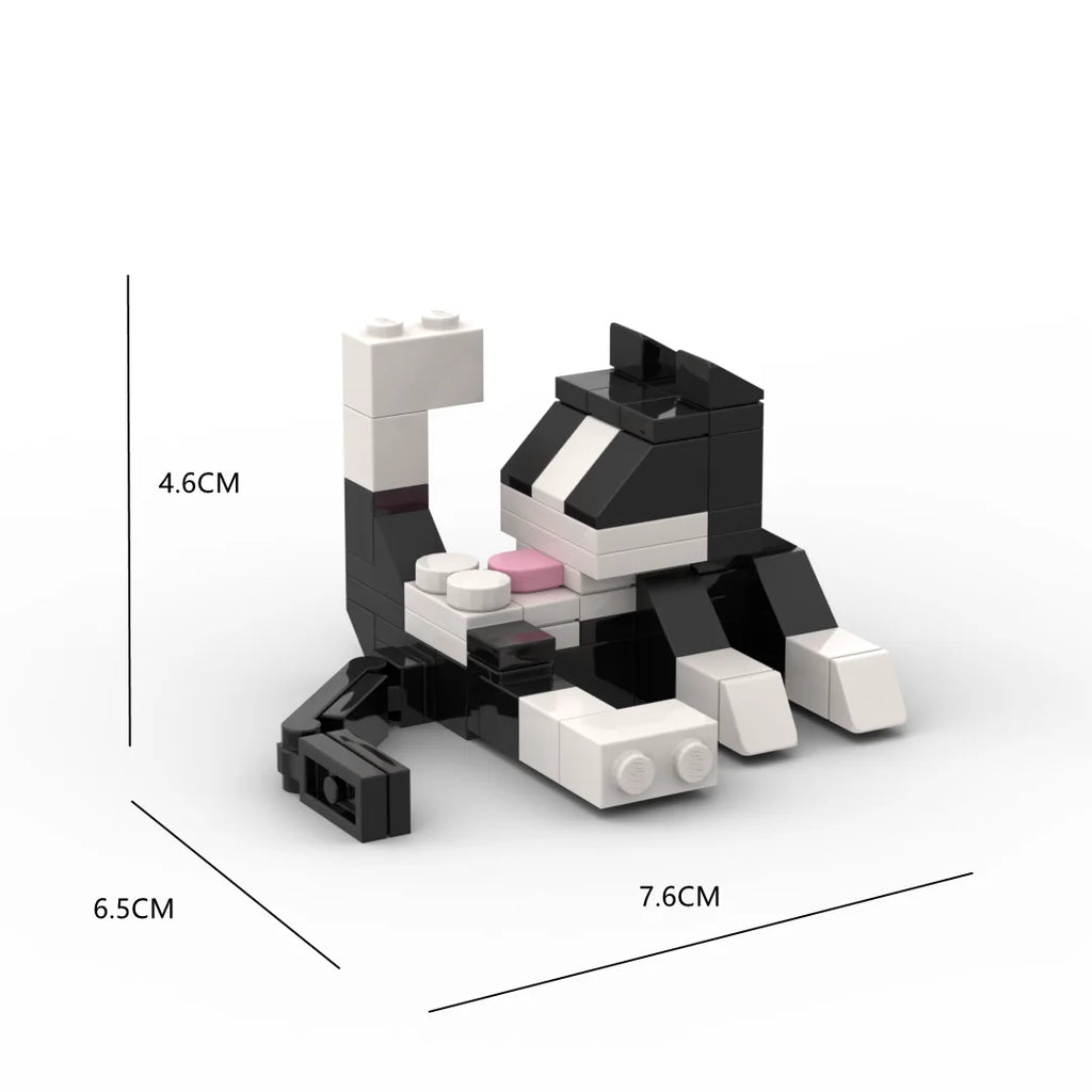 Animal Series 62Pcs MOC Bricks Cat Figires DIY Building Blocks Kids Education Toys For Children Birthday Gift