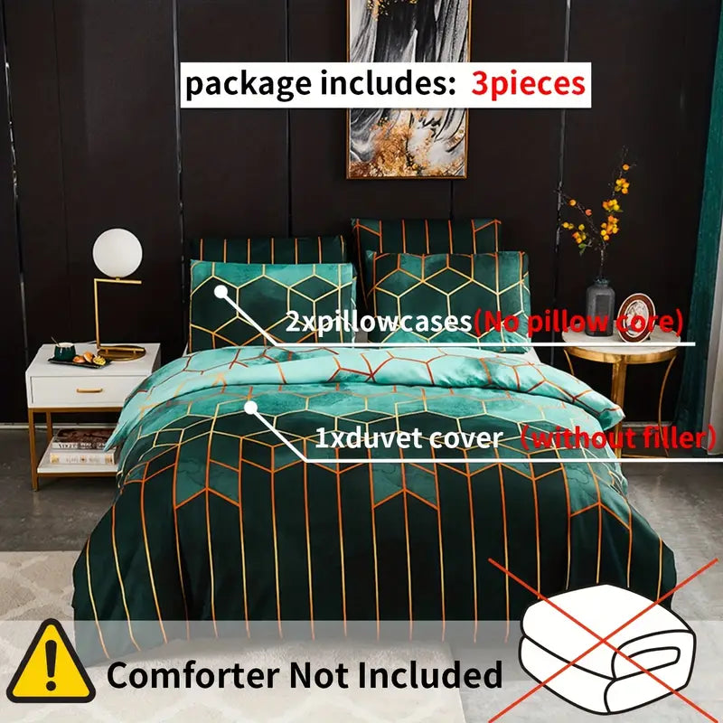 Elegant Geometric Microfiber Bed Set