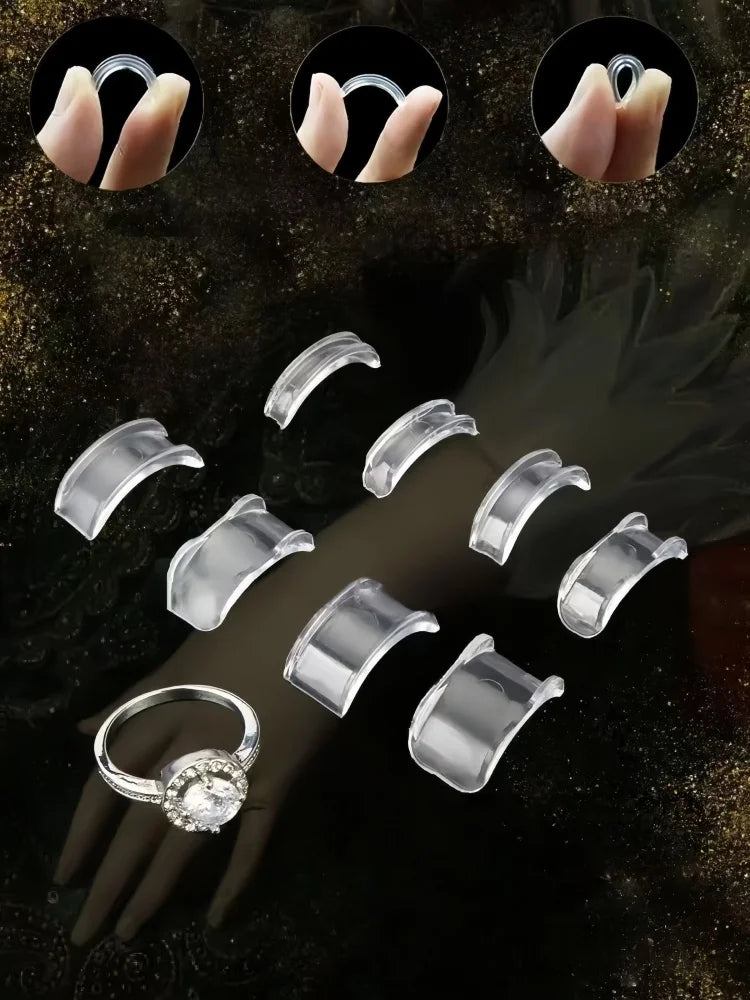 8PCS Invisible Soft Ring Spacers - DIY Ring Resizing Pads Jewelry Tools