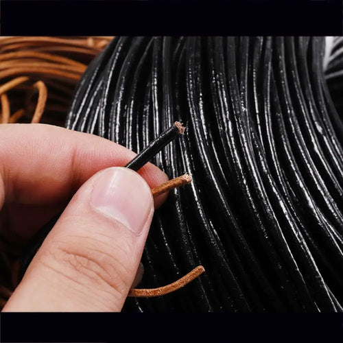 2/5 Meters/Lot 1-6mm Genuine Cow Leather Round Thong Cord DIY Bracelet Findings Rope String For Jewelry Making
