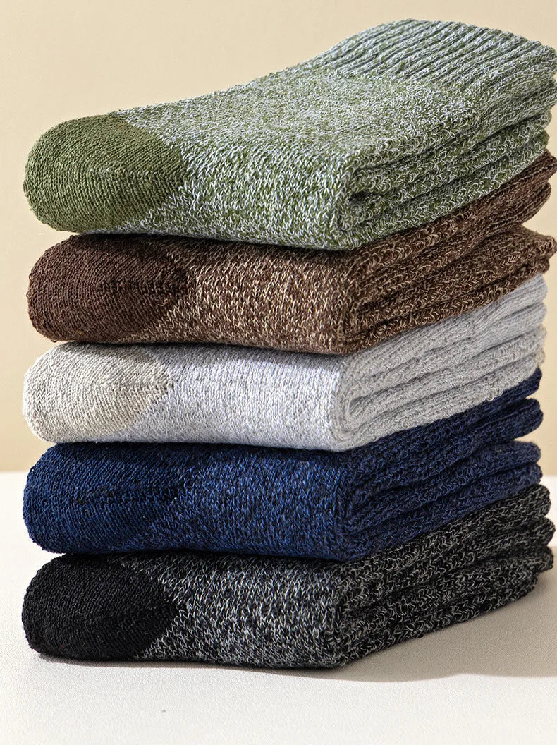 5 Pairs Merino Wool Socks For Men, Super Thick Hiking Socks Thermal Socks For Cold Weather