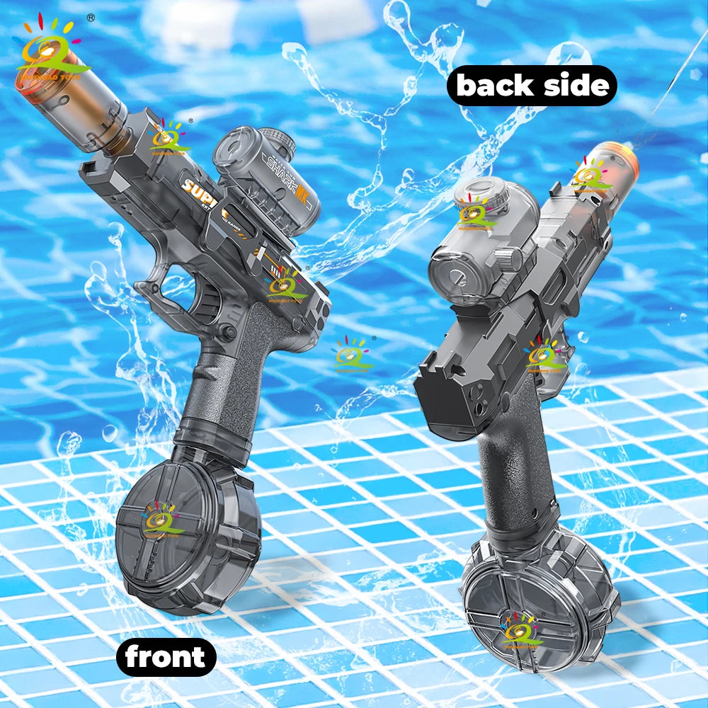 HUIQIBAO Flashlight-Equipped Electric Toy Water Gun Children's Toy with Continuous Water Blast High-Pressure Powerful Long-Range
