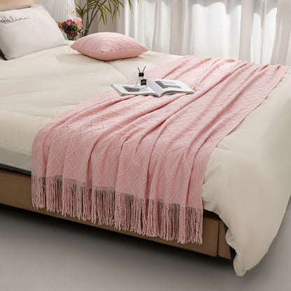 Luxury Fringed Knit Throw