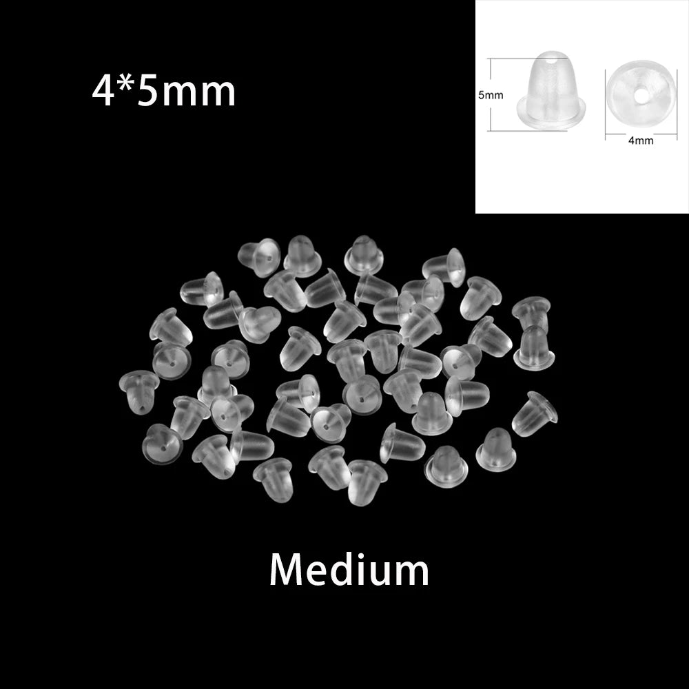 200-2000pcs Soft Silicone Rubber Earring Back Stoppers for Stud Earrings DIY Earring Findings Accessories Bullet Tube Ear Plugs