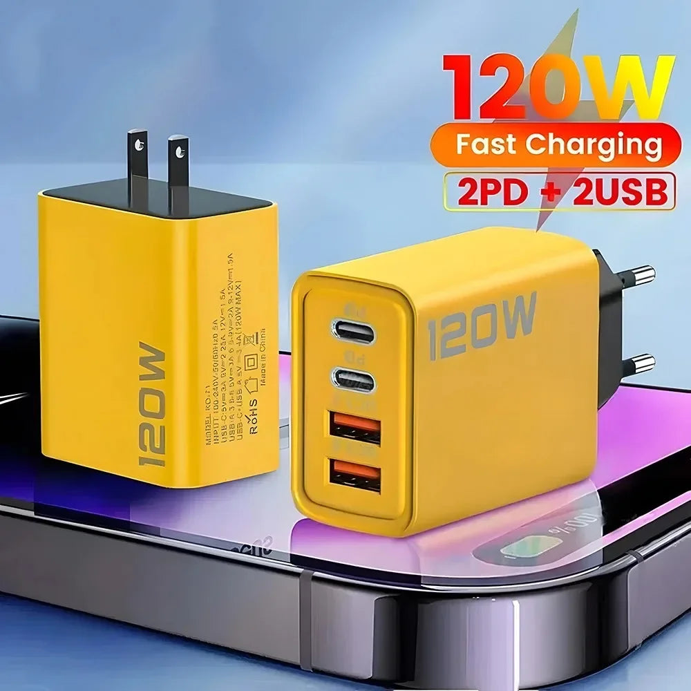 2 USB 2 Type Multi Port Wall Charger USB PD Adapter For Xiaomi iPhone 13 12 for Samsung Mobile Phone Plug Charging