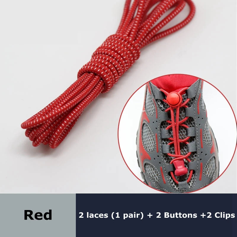 1pair Lazy Laces Sneaker ShoeLaces Elastic Shoe Laces  Shoe accessories lacets Shoestrings Running/Jogging/Triathlone